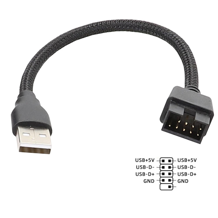 Cavo adattatore USB-A maschio a 9 pin della scheda madre integrato per dati RGB e porta U esterna, USB-A Male To 9Pin