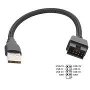 Cavo adattatore USB-A maschio a 9 pin della scheda madre integrato per dati RGB e porta U esterna, USB-A Male To 9Pin
