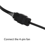 Adattatore di alimentazione DC5521 al cavo della ventola a 4 pin per custodia del computer da 12 V, DC5521 To 12V 4Pin