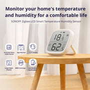 Collegamento di monitoraggio in tempo reale del sensore intelligente LCD da 2,5 pollici SONOFF SNZB-02D