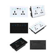 Presa Smart Graffiti con interruttore Presa per telecomando a doppia porta USB + tipo C, spina UK, Wifi White, Wifi Black, ZigBee White, ZigBee Black