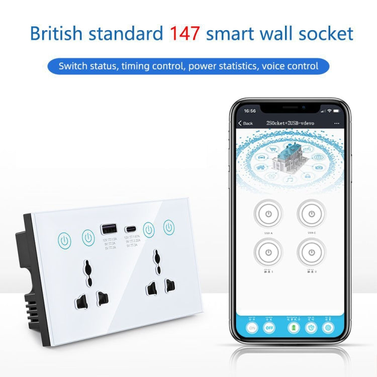 Presa smart con interruttore e doppia porta USB Tipo C