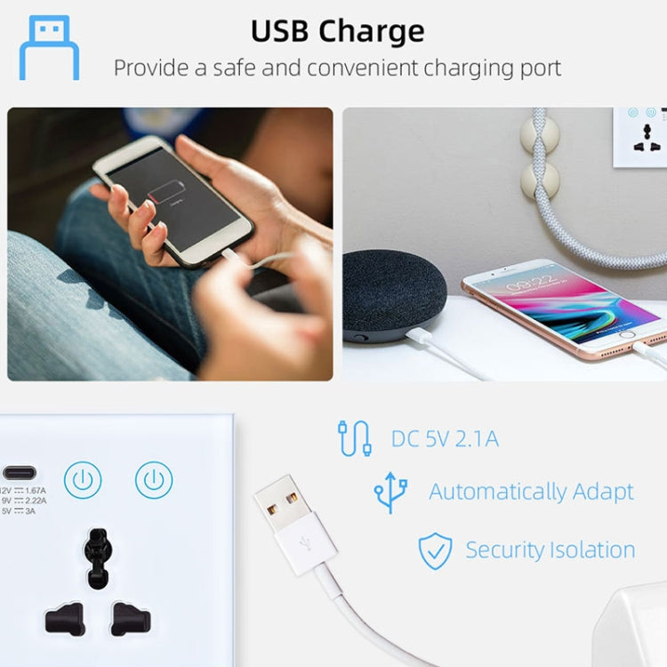 Presa smart con interruttore e doppia porta USB Tipo C