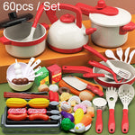 Simulazione per bambini Cucina Cucina Giocattoli Finta di giocare Set di giocattoli educativi, 29pcs / Set, 60pcs / Set, 73pcs / Set, 90pcs / Set