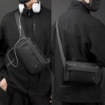 WEPOWER Borsa a tracolla singola casual da uomo Borsa a tracolla stile funzionale