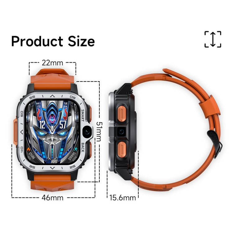 LOKMAT APPLLP 4 MAX Smart Watch Bluetooth con scheda Wi-Fi di rete completa Android 8.1 da 2,02 pollici, 2G+16G(Navy Blue), 2G+16G(Silver)