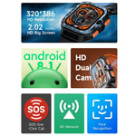 LOKMAT APPLLP 4 MAX Smart Watch Bluetooth con scheda Wi-Fi di rete completa Android 8.1 da 2,02 pollici, 2G+16G(Navy Blue), 2G+16G(Silver)
