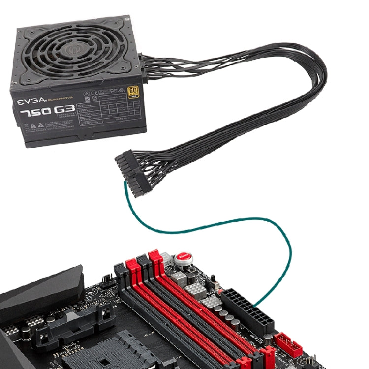 Per EVGA 10Pin / 18Pin a 24Pin Cavo piatto Modulo cavo Scheda grafica Blocco cavo, 60cm For EVGA