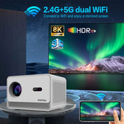 Proiettore M10 Plus 1280x720P 2.4G/5G WIFI Bluetooth 5.2 Sistema Android 11 Home Cinema, US Plug, AU Plug, UK Plug, EU Plug