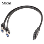 Cavo da pannello USB 3.0 della scheda madre Cavo piatto dati anteriore da 19 pin a doppia porta A femmina, 30cm, 50cm, 80cm