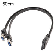 Cavo da pannello USB 3.0 della scheda madre Cavo piatto dati anteriore da 19 pin a doppia porta A femmina, 30cm, 50cm, 80cm