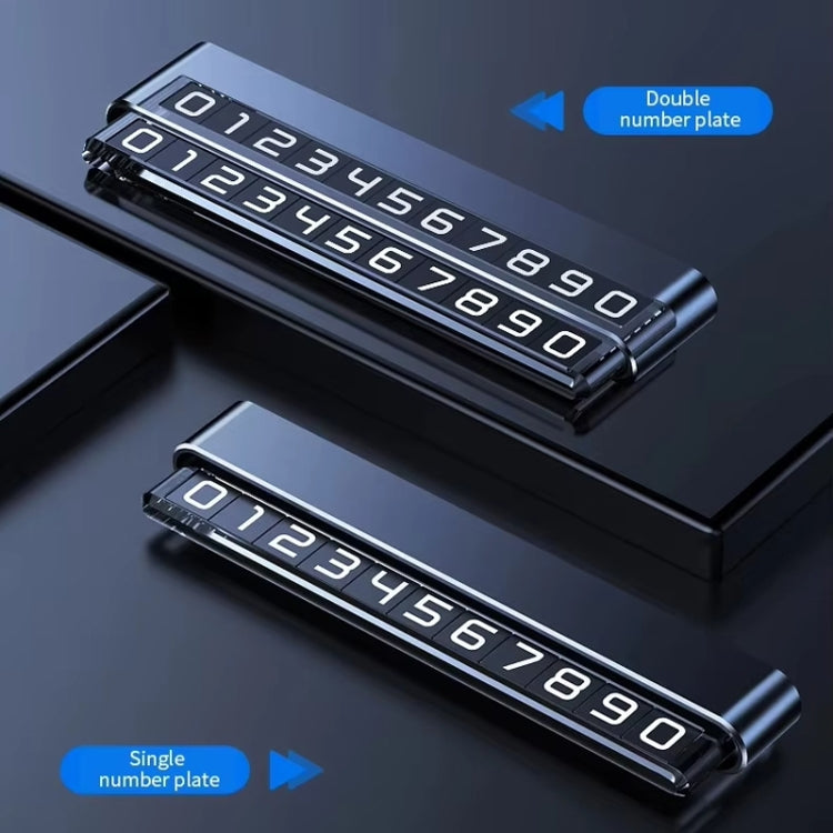 Ornamenti per targhe di parcheggio temporanee nascoste in metallo, Single Number Gray, Single Number Silver, Dual Number Gray, Dual Number Silver