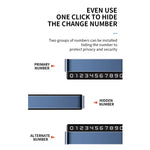 Ornamenti per targhe di parcheggio temporanee nascoste in metallo, Single Number Gray, Single Number Silver, Dual Number Gray, Dual Number Silver