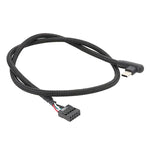 Cavo di rete intrecciato con cavo dati a gomito USB da 9 pin a tipo C della scheda madre, 60cm Elbow