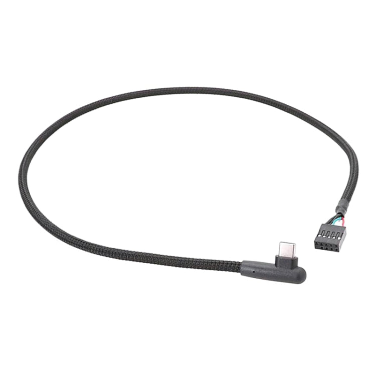 Cavo di rete intrecciato con cavo dati a gomito USB da 9 pin a tipo C della scheda madre, 60cm Elbow