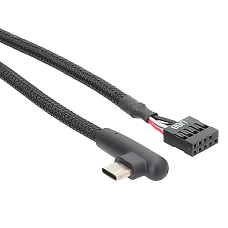 Cavo di rete intrecciato con cavo dati a gomito USB da 9 pin a tipo C della scheda madre, 60cm Elbow
