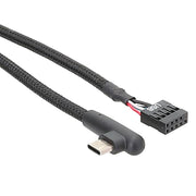 Cavo di rete intrecciato con cavo dati a gomito USB da 9 pin a tipo C della scheda madre, 60cm Elbow