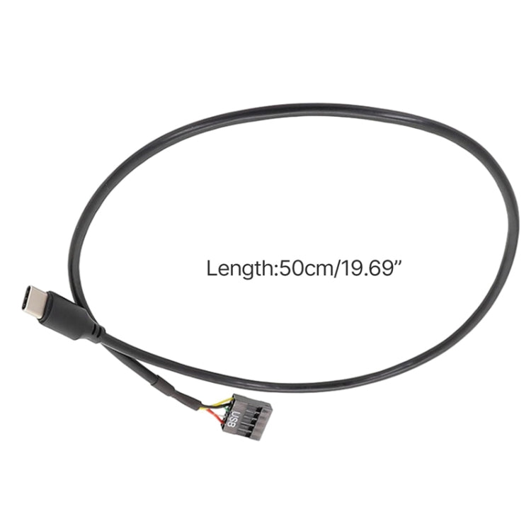 Cavo dati dritto doppia schermatura USB da 9 pin a tipo C della scheda madre, 50cm Straight
