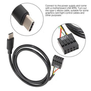 Cavo dati dritto doppia schermatura USB da 9 pin a tipo C della scheda madre, 50cm Straight
