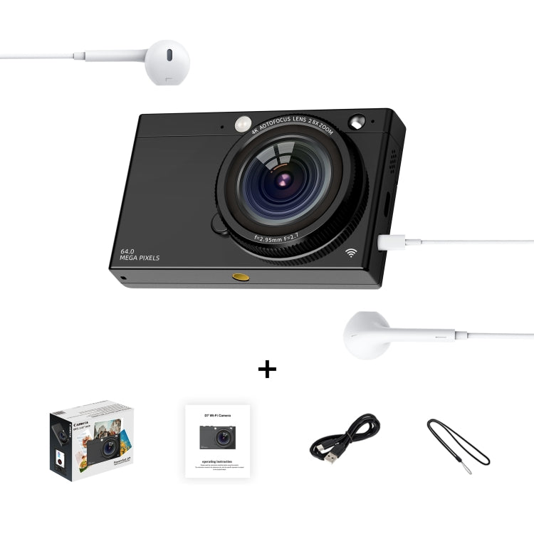 Fotocamera digitale CCD 64MP con WiFi e microfono