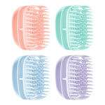 Spazzola per shampoo in silicone Spazzola per massaggio del cuoio capelluto pulita Pettine per shampoo portatile umido e asciutto