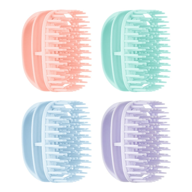 Spazzola per shampoo in silicone Spazzola per massaggio del cuoio capelluto pulita Pettine per shampoo portatile umido e asciutto