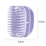 Spazzola per shampoo in silicone Spazzola per massaggio del cuoio capelluto pulita Pettine per shampoo portatile umido e asciutto