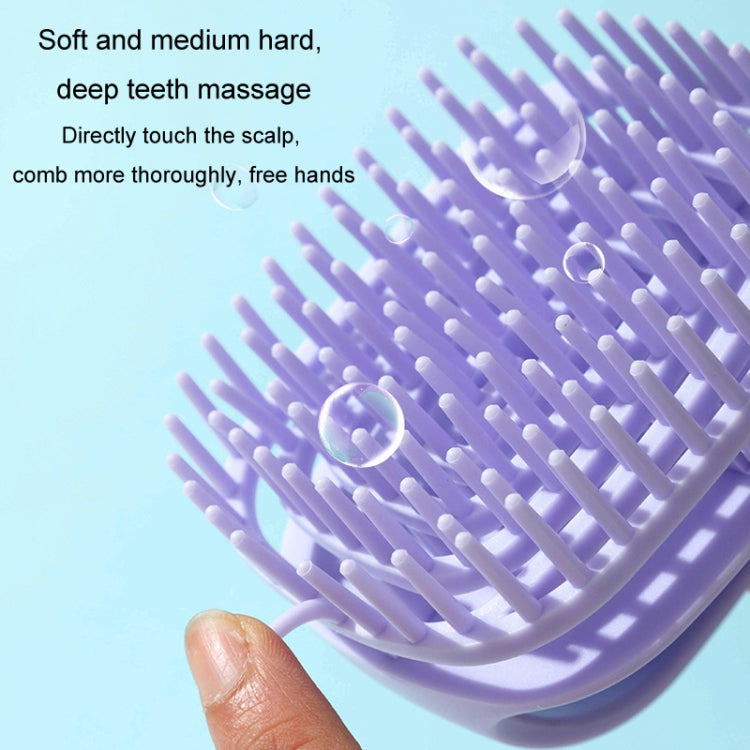 Spazzola per shampoo in silicone Spazzola per massaggio del cuoio capelluto pulita Pettine per shampoo portatile umido e asciutto