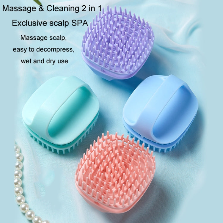 Spazzola per shampoo in silicone Spazzola per massaggio del cuoio capelluto pulita Pettine per shampoo portatile umido e asciutto