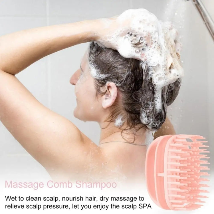 Spazzola per shampoo in silicone Spazzola per massaggio del cuoio capelluto pulita Pettine per shampoo portatile umido e asciutto