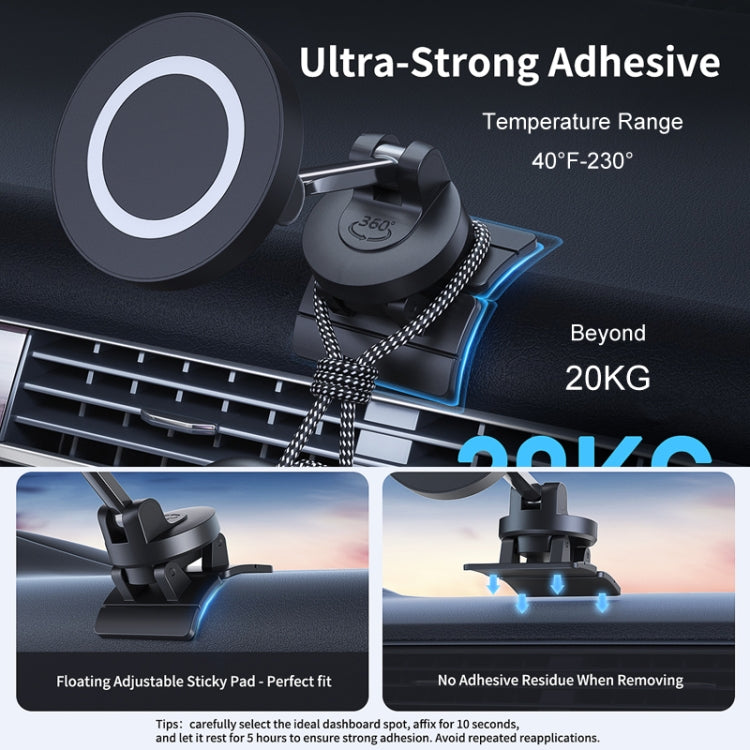 Supporto per telefono per auto magnetico rotante per console centrale a 360° Staffa di navigazione automobilistica in lega di zinco, Magnetic Holder