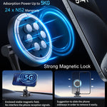 Supporto per telefono per auto magnetico rotante per console centrale a 360° Staffa di navigazione automobilistica in lega di zinco, Magnetic Holder