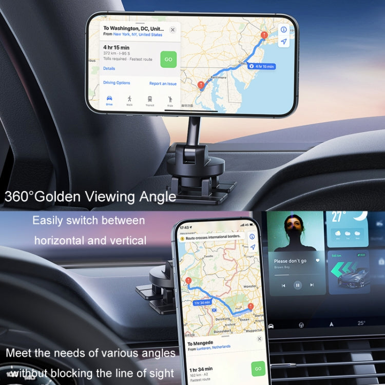 Supporto per telefono per auto magnetico rotante per console centrale a 360° Staffa di navigazione automobilistica in lega di zinco, Magnetic Holder