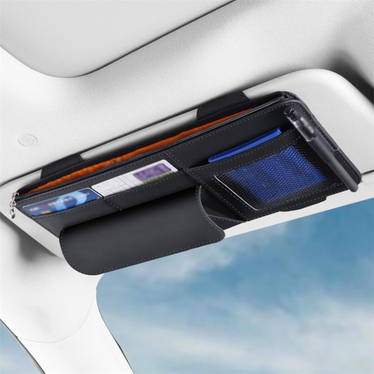 Custodia multifunzionale per occhiali da sole per parasole per auto, custodia per biglietti d'identità, custodia per occhiali da vista per visiera parasole per auto