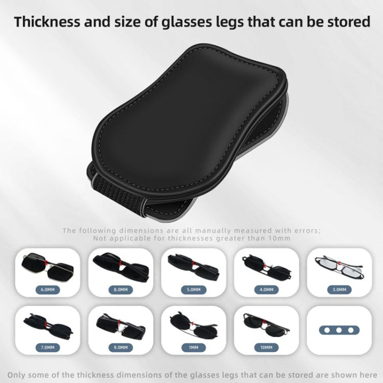Clip per occhiali da auto Borsa per occhiali da sole con chiusura magnetica in pelle per auto