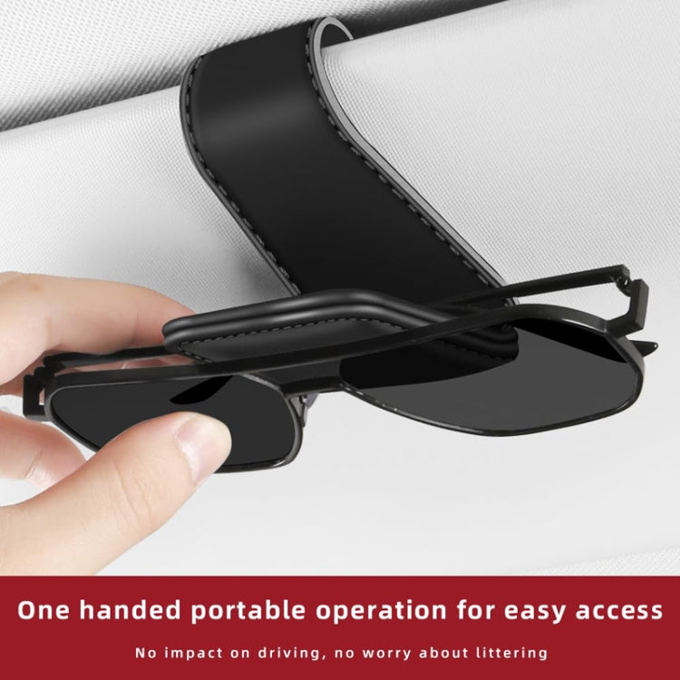 Clip per occhiali da auto Borsa per occhiali da sole con chiusura magnetica in pelle per auto