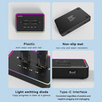 Scatola per disco rigido a stato solido con base per disco rigido a doppio slot Blueendless M.2, spina americana, RGB Dual NVME or Dual SATA, Dual NVME or Dual SATA, RGB NVME + SATA, NVME + SATA, RGB Dual SATA, Dual SATA
