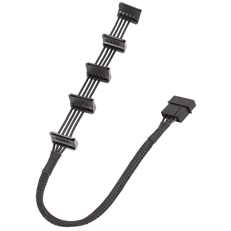 Cavo per gabbia per dischi rigidi SATA da 1 a 5 con griglia a 4 pin di grandi dimensioni 18 AWG, 40cm 4Pin 1 To 5