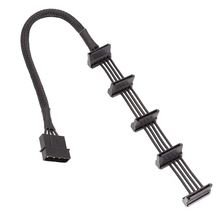 Cavo per gabbia per dischi rigidi SATA da 1 a 5 con griglia a 4 pin di grandi dimensioni 18 AWG, 40cm 4Pin 1 To 5