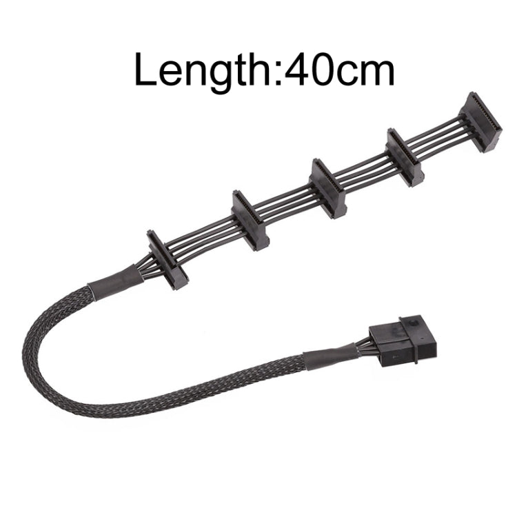 Cavo per gabbia per dischi rigidi SATA da 1 a 5 con griglia a 4 pin di grandi dimensioni 18 AWG, 40cm 4Pin 1 To 5