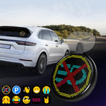 HI.GROOM Auto LED Pixel Emoji personalizzati Luci Schermo AI interattivo con telecomando Bluetooth, No Remote Control, With Remote Control