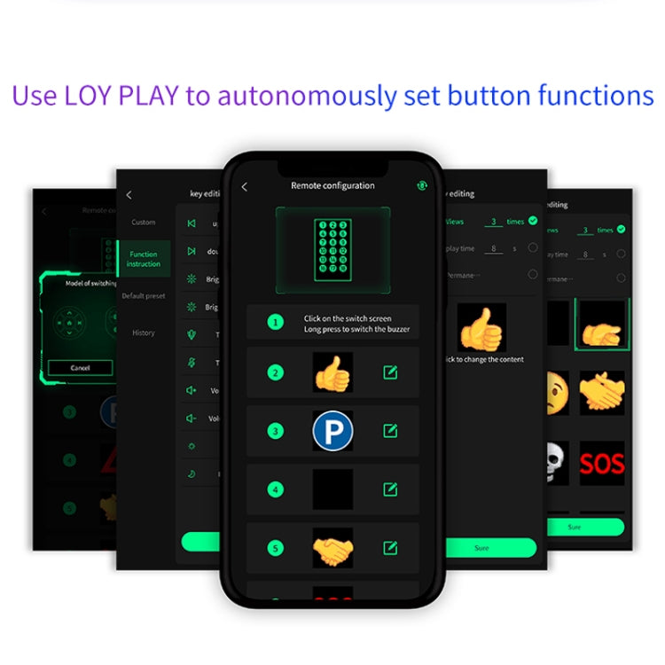 HI.GROOM Auto LED Pixel Emoji personalizzati Luci Schermo AI interattivo con telecomando Bluetooth, No Remote Control, With Remote Control