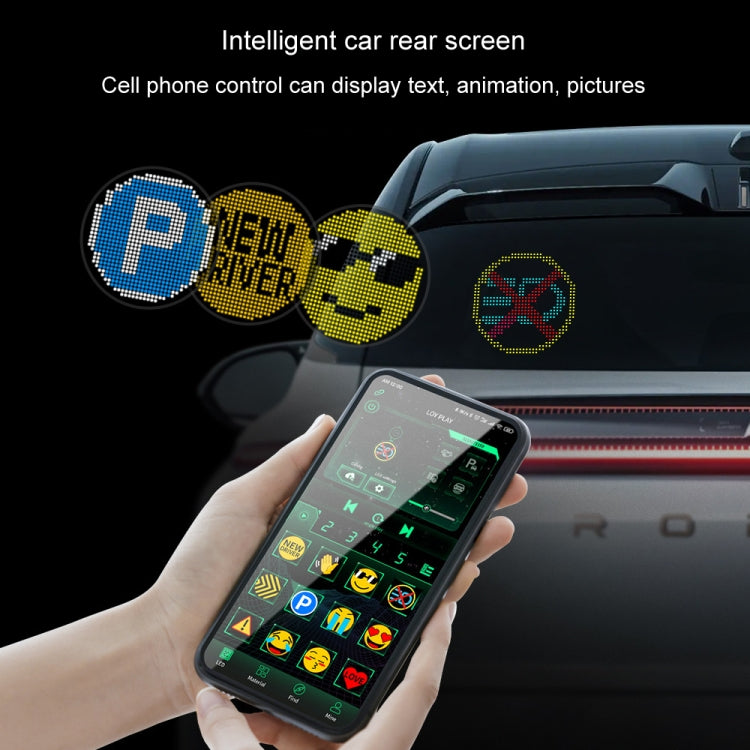 HI.GROOM Auto LED Pixel Emoji personalizzati Luci Schermo AI interattivo con telecomando Bluetooth, No Remote Control, With Remote Control