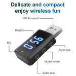 T60 Bluetooth 5.3 Ricevitore Trasmettitore Audio Autoradio USB FM Ricevitore Bluetooth, T60 2 in 1