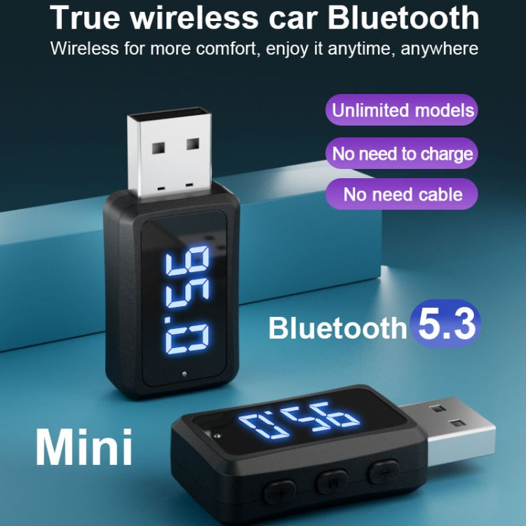 T60 Bluetooth 5.3 Ricevitore Trasmettitore Audio Autoradio USB FM Ricevitore Bluetooth, T60 2 in 1