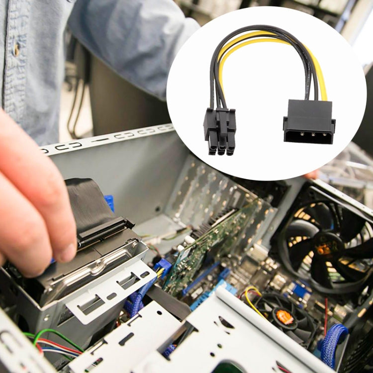 Cavo adattatore per scheda grafica con cavo di alimentazione di grandi dimensioni da 4 pin a 6 pin, 4Pin To 6Pin