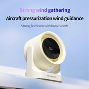 HX-F315 Ventilatore a turbina da tavolo con display digitale e ricarica USB a 100 velocità