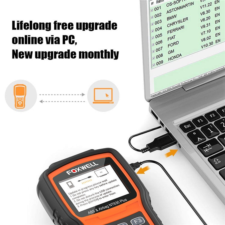 FOXWELL NT630 Plus OBD2 Scanner SRS ABS Lettore di codici SAS OIL EPB Reset Diagnostico, FOXWELL NT630 Plus