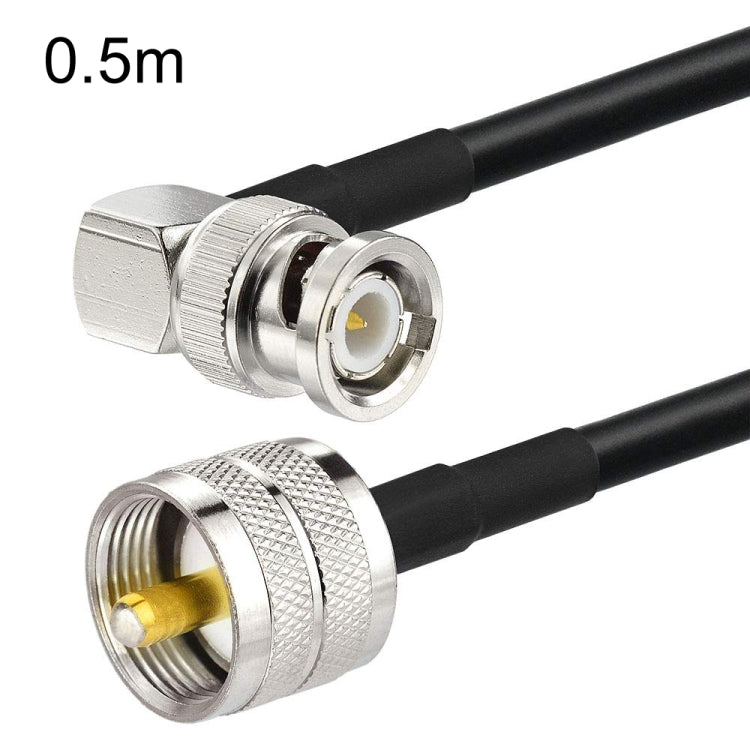 Cavo coassiale BNC maschio ad angolo retto a UHF PL259 maschio RG58, 0.5m, 1m, 2m, 3m, 5m, 8m, 10m