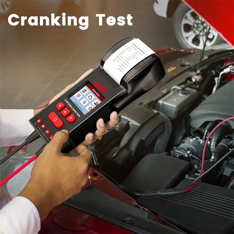 ANCEL 12V/24V Tester per batteria per auto di tipo stampante Alimentazione a batteria CCA Rilevatore di vita di resistenza interna, BST600